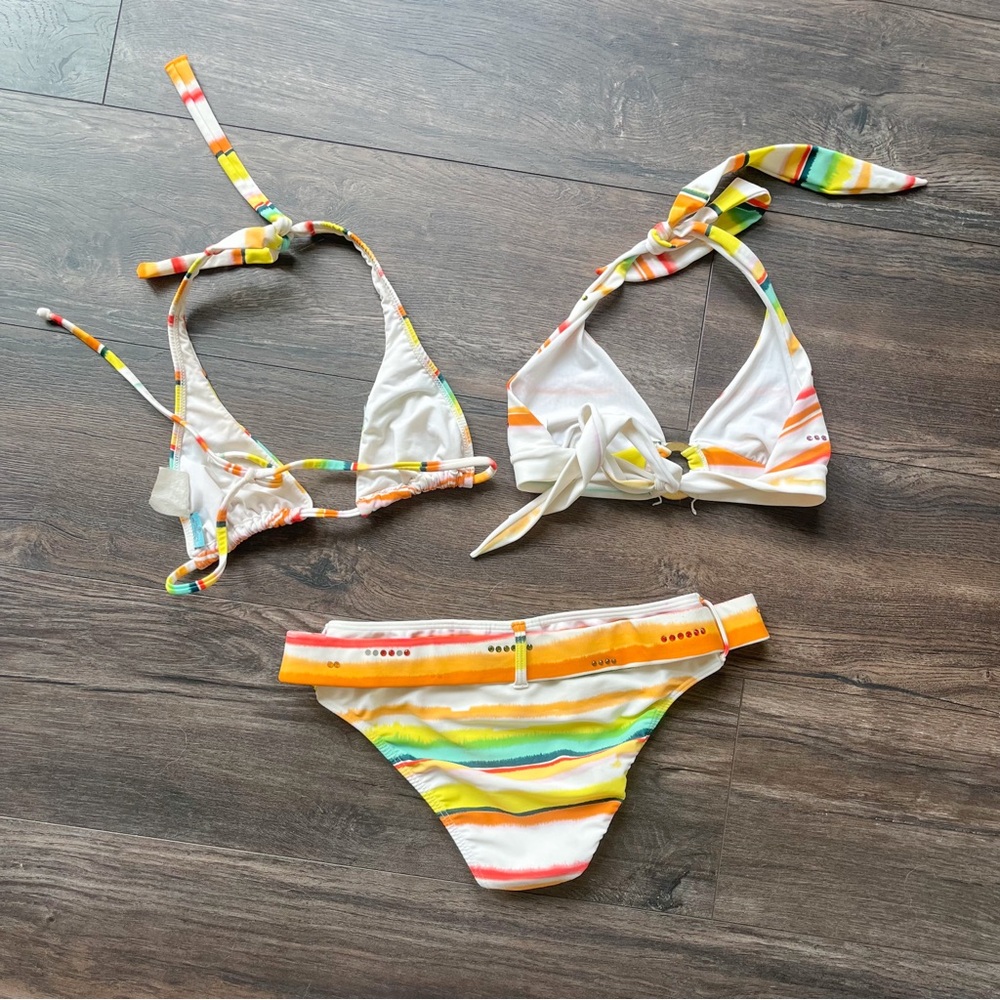 y2k letarte stripe bikini set 4 piece - Picture 5 of 6